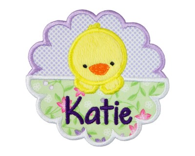 Baby Girl Easter Chick Custom Personalized Sew or Iron on Patch - image1